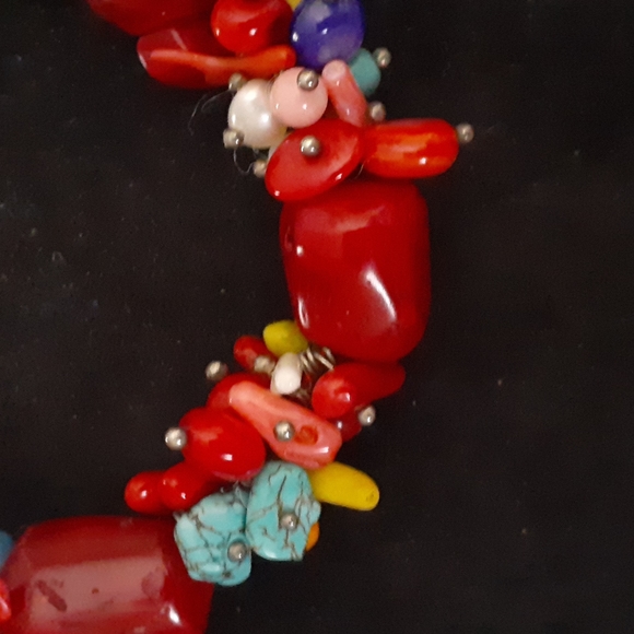 Handmade Genuine Gemstone & Bead Necklace & Earrings - Picture 2 of 5